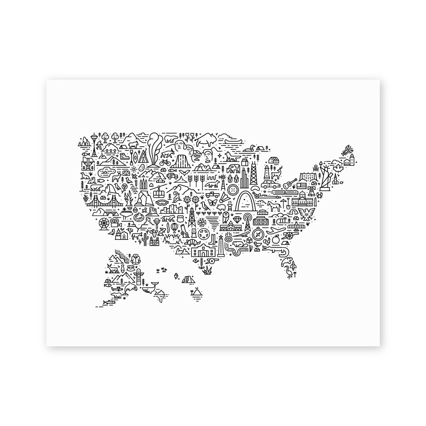 United States Map 18x24 Screen Print