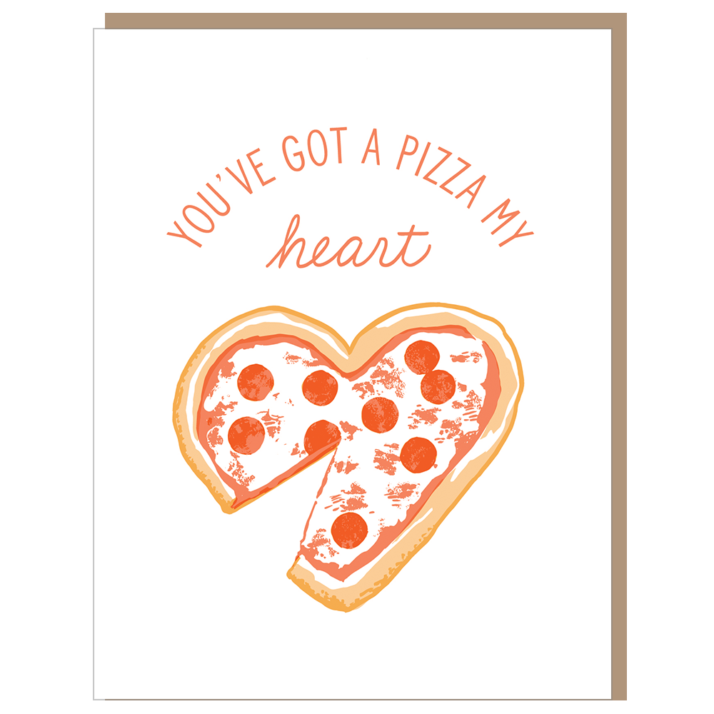 Heart Pizza Love Card
