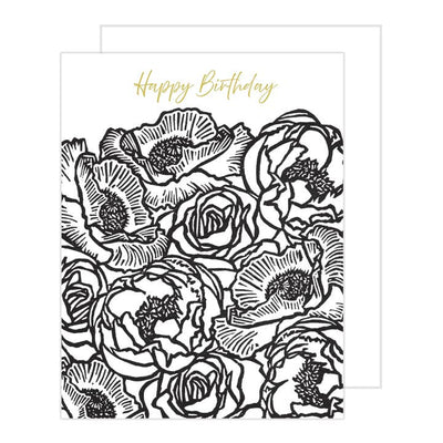 “Happy Birthday” Blockprint Gold Foil Card