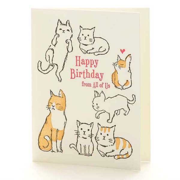 Cats Happy Birthday A2 Card