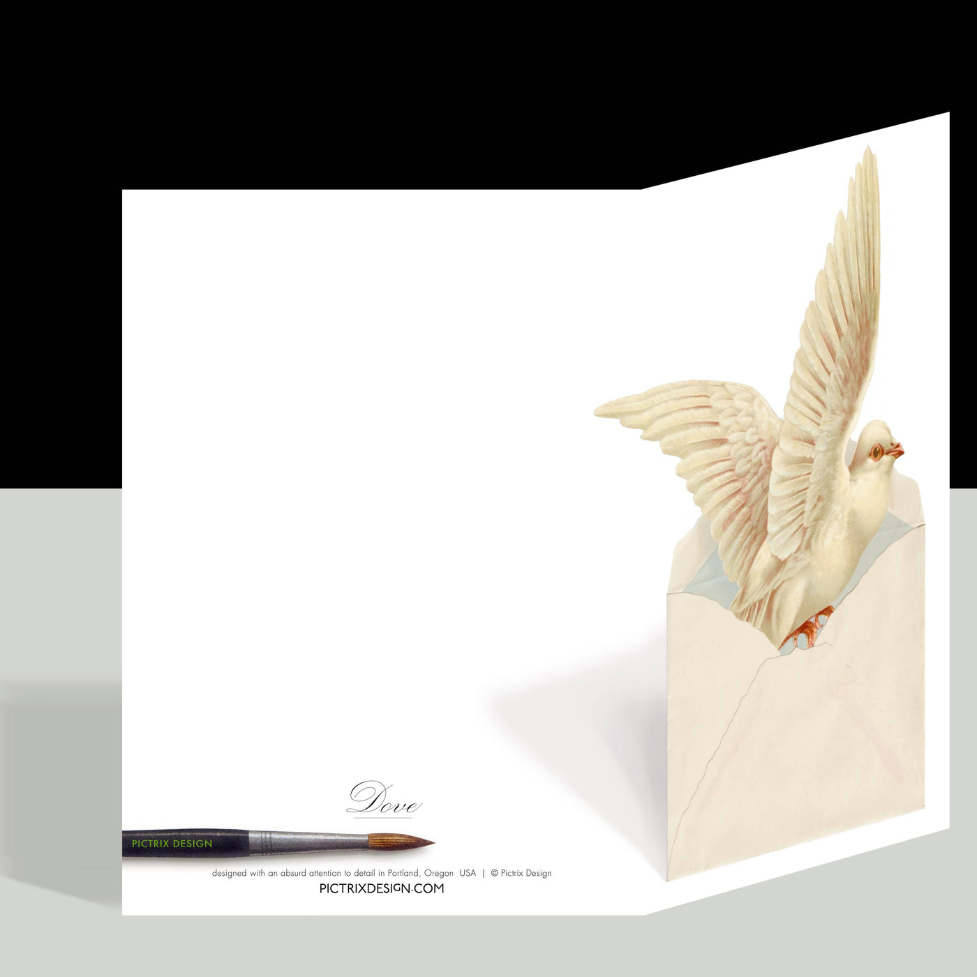 "Dove" A7 greeting card: Recycled white envelopes