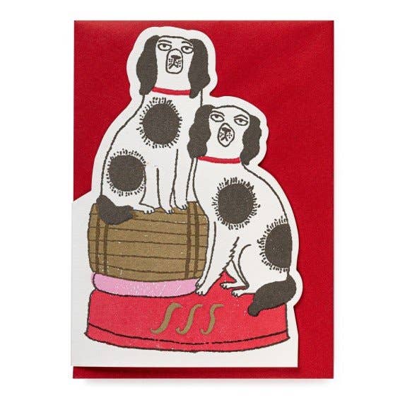 Barrell Dogs Cut-Out Greeting Card