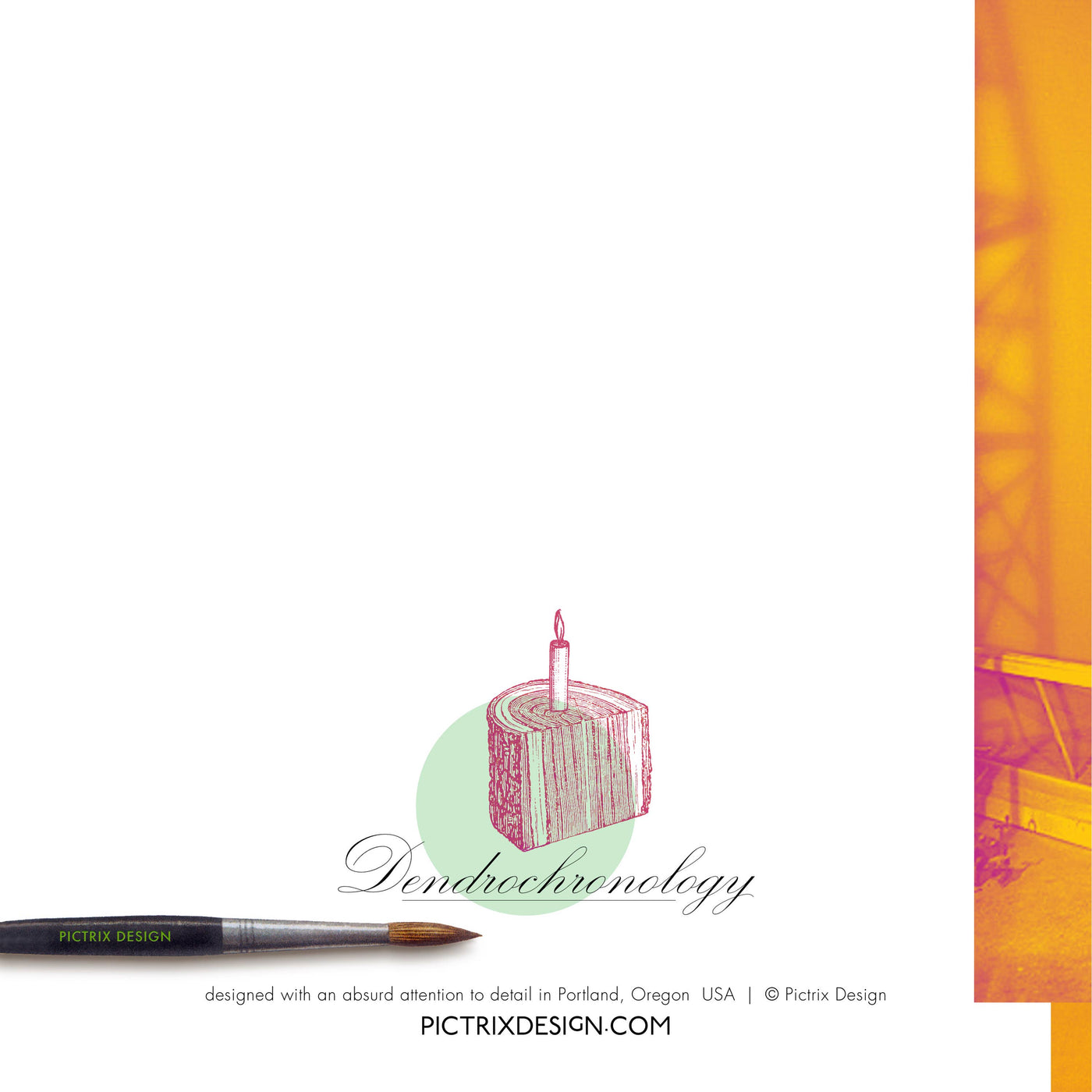 "Dendrochronology" A6 birthday card: Recycled white envelopes