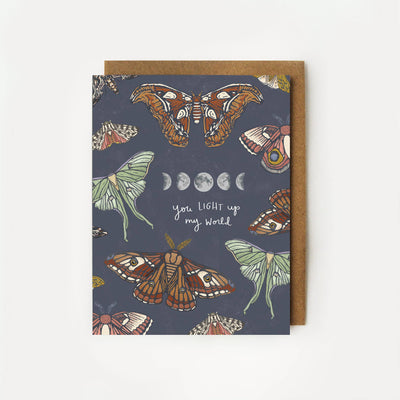 You Light Up My World - Moonlit Moths Card