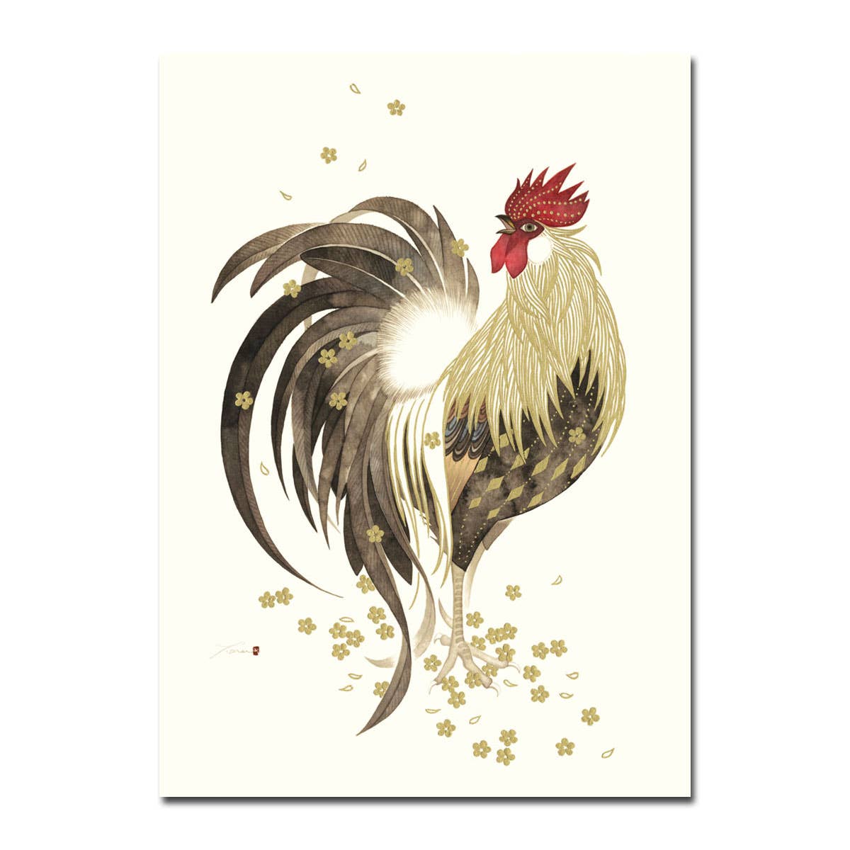 Rooster Foil Birthday Card