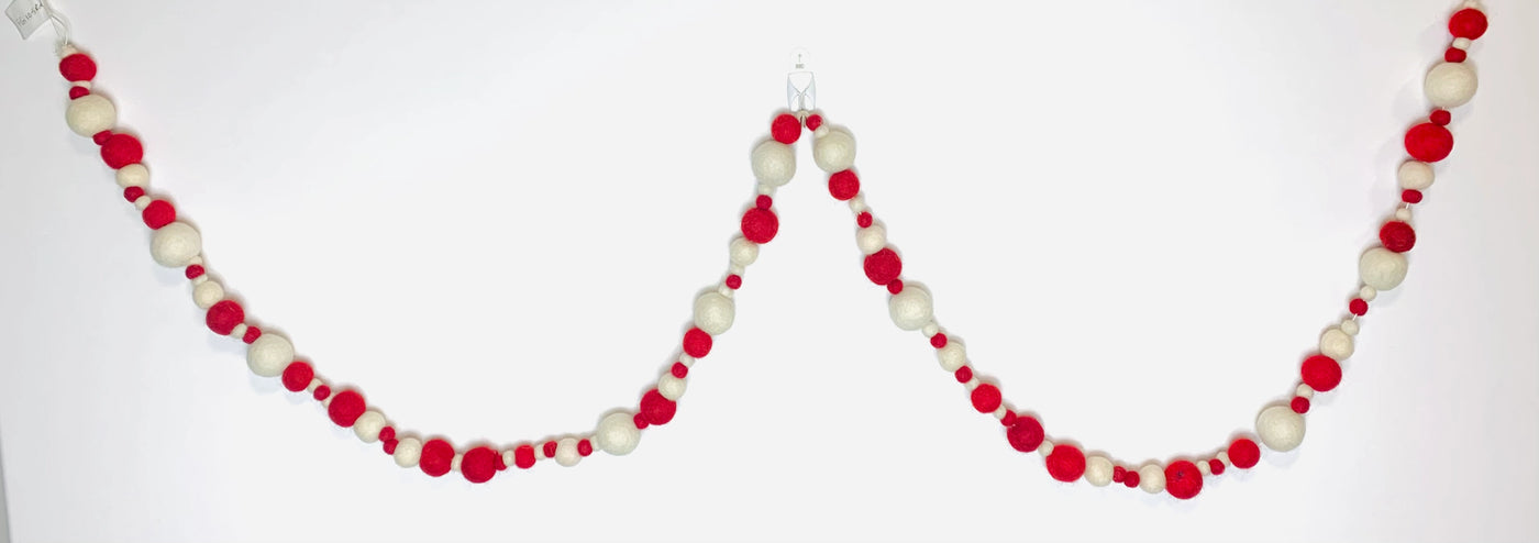 Multi-Sized Pom Pom Felt Garland