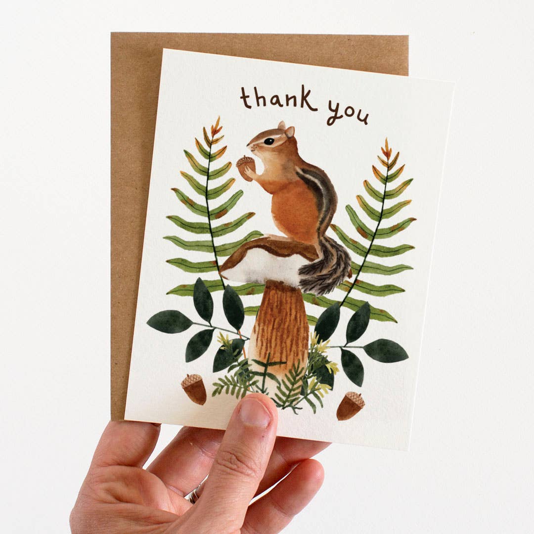 Chipmunk Thanks Greeting Card