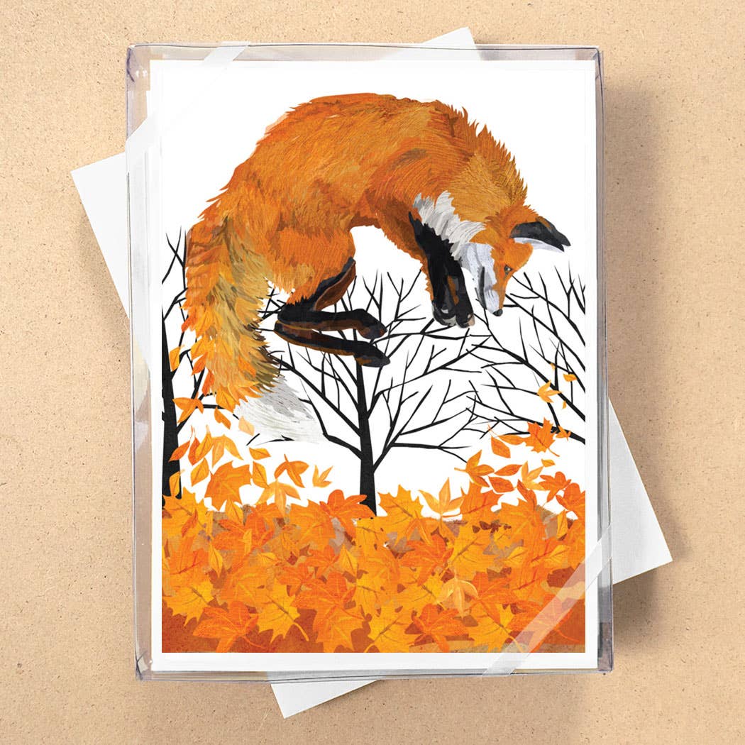 Fox Leaves Boxed Blank Cards