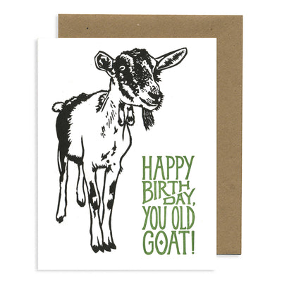 Goat Birthday LETTERPRESS CARD