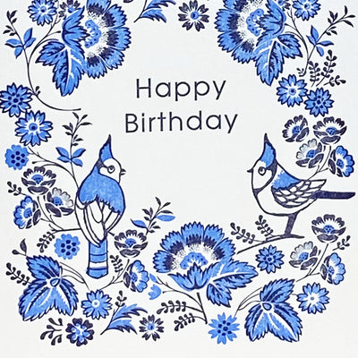 Bluejay Happy BD Letterpress A2 card