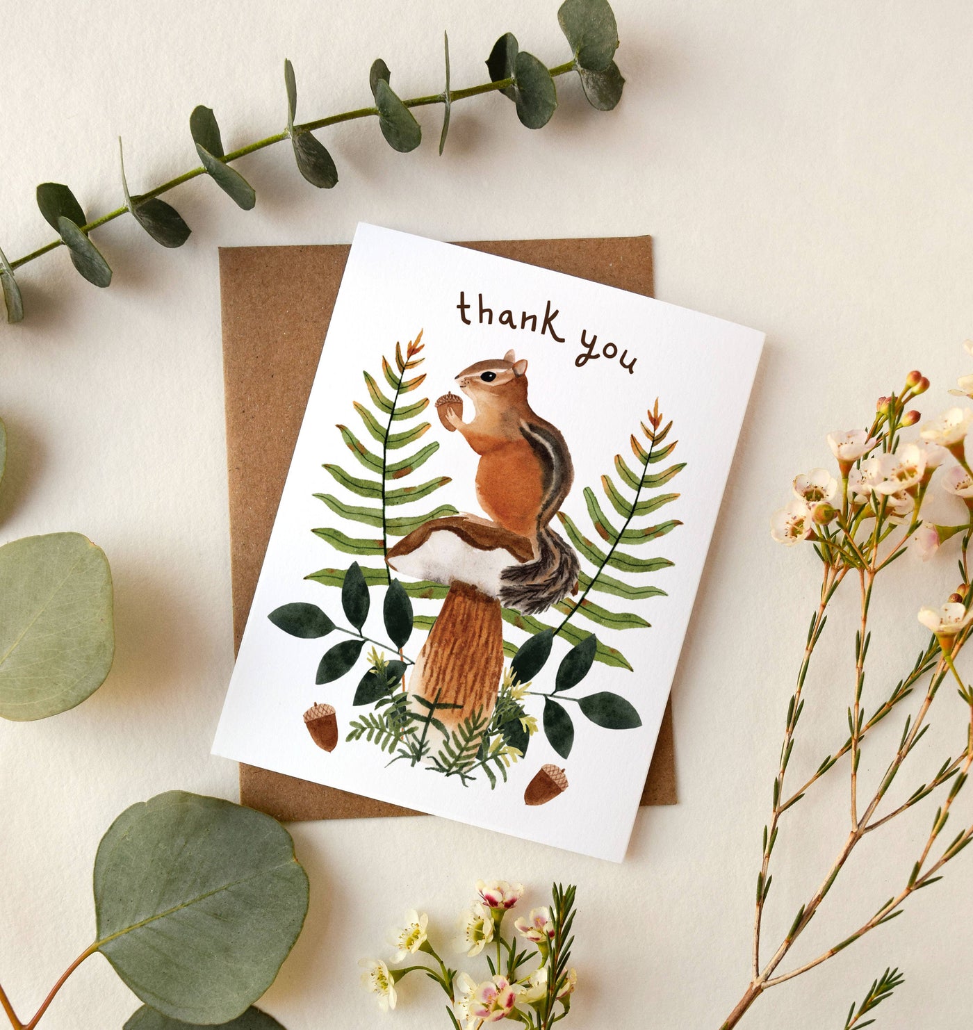 Chipmunk Thanks Greeting Card
