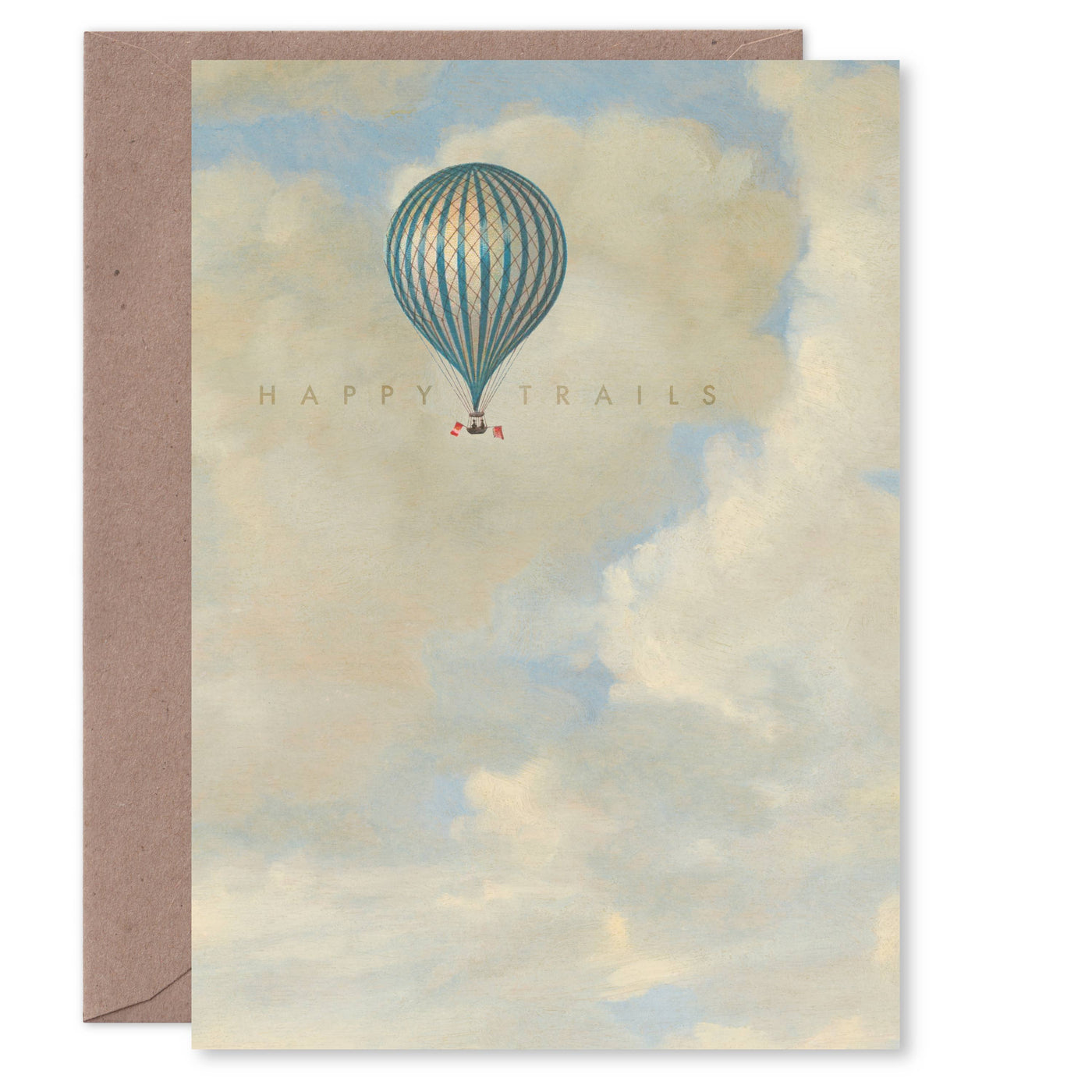"Happy trails" A7 greeting card: Recycled white envelopes