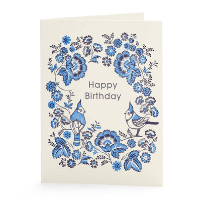 Bluejay Happy BD Letterpress A2 card
