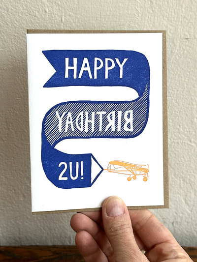 Birthday Plane LETTERPRESS CARD