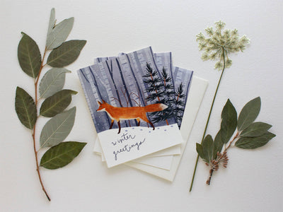 Winter Fox Holiday Card