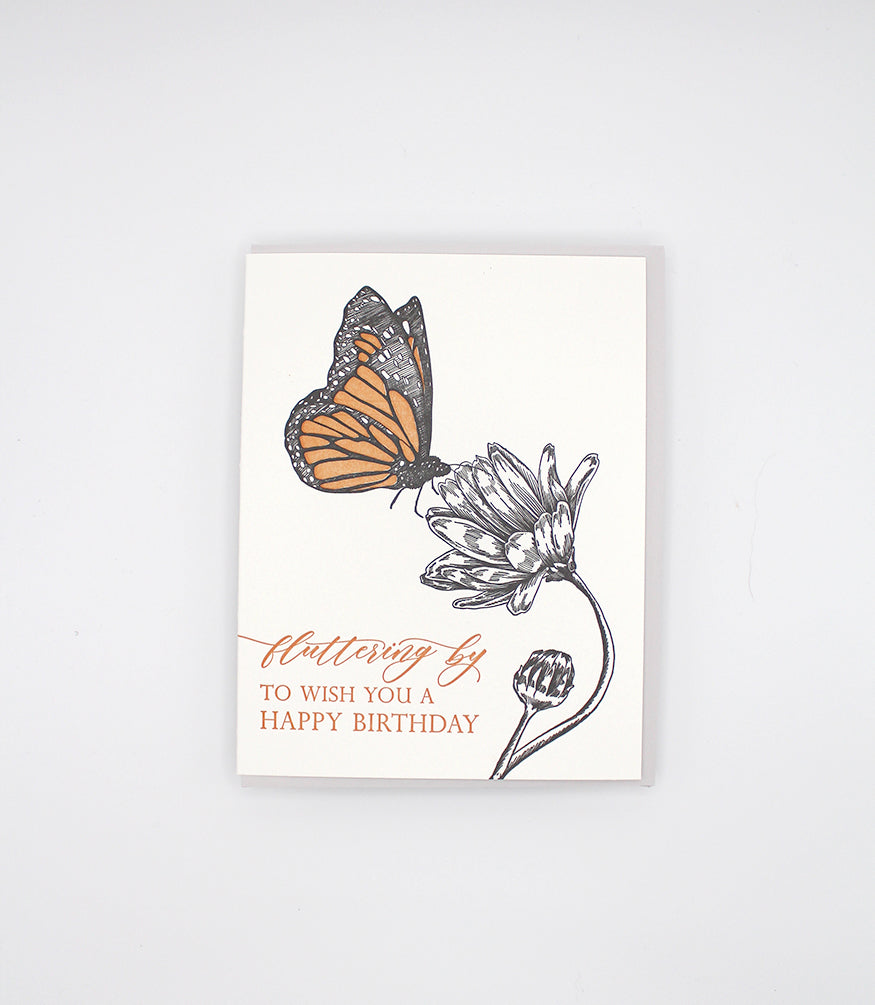 Fluttering By Birthday Card