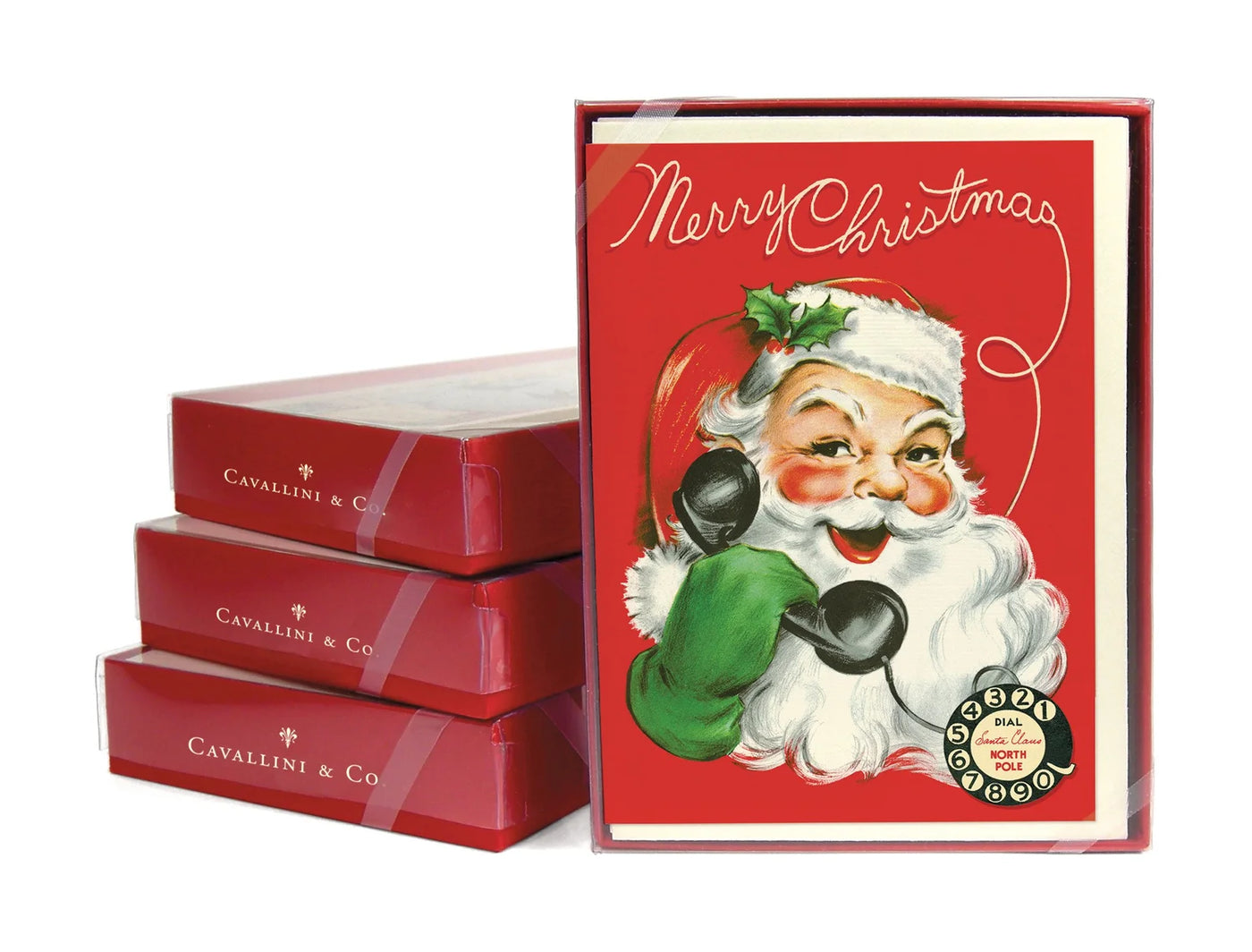 Telephone Santa Christmas Note Cards