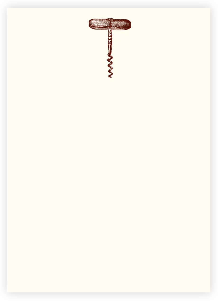 Screw Note Writing Cork Screw A7 Notes – Merrymaker Fine Paper