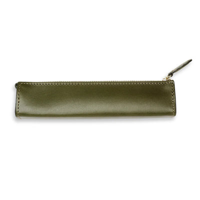 Slip-On Leather Pen Case - Green