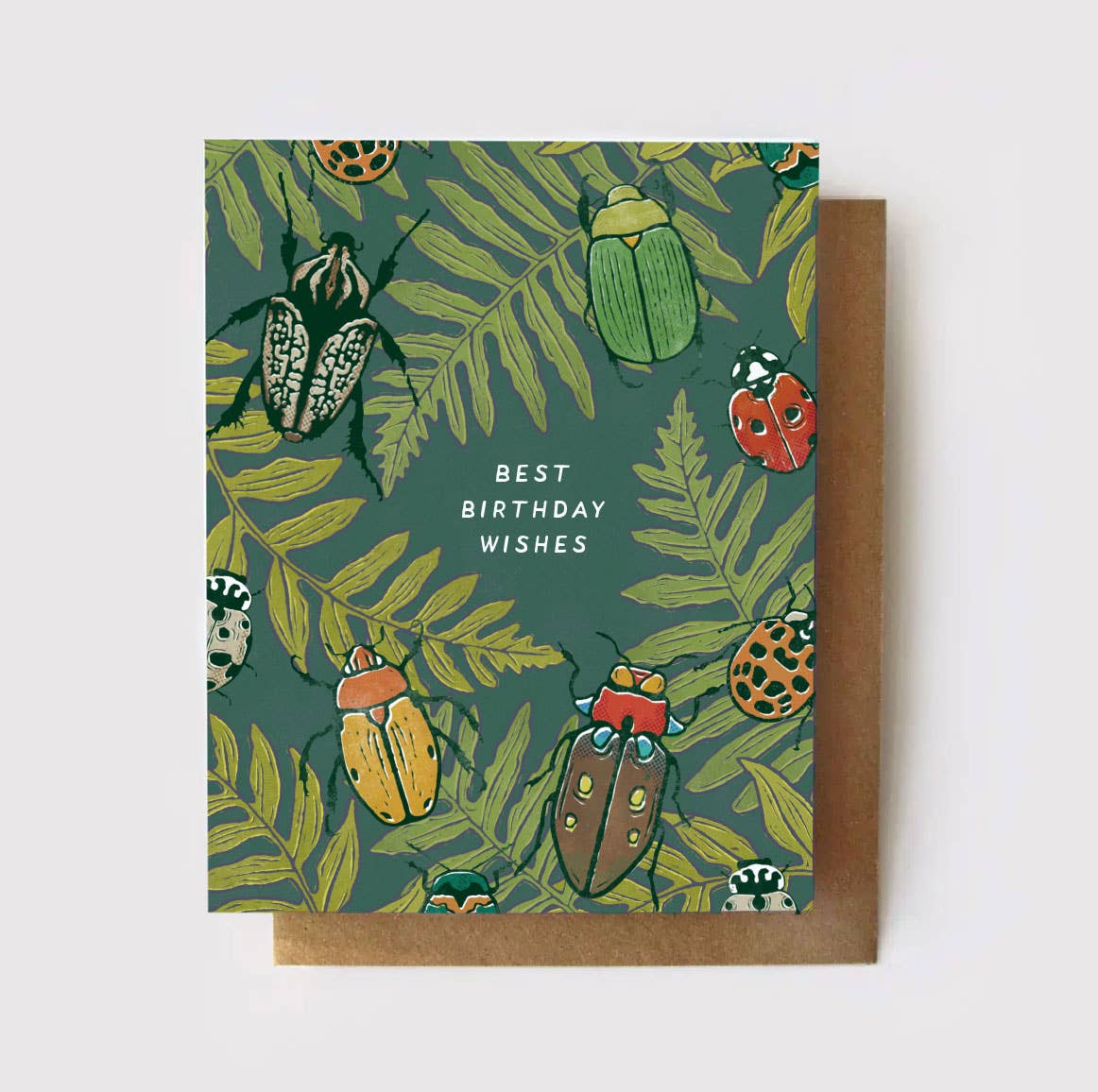 Ferns + Beetles Birthday Card