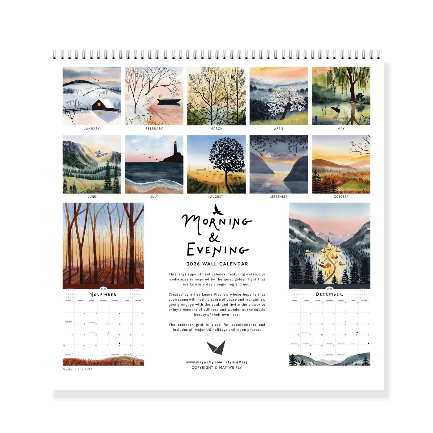 2026 Morning + Evening Large Wall Calendar