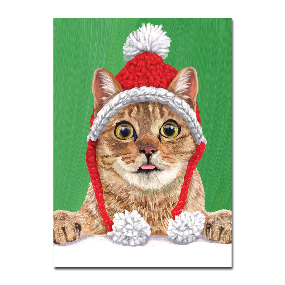 Kitten with Knit Cap Holiday Card