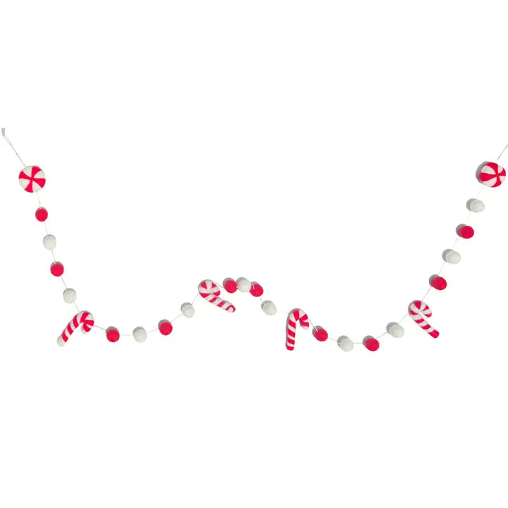 Candy Cane Felt Garland