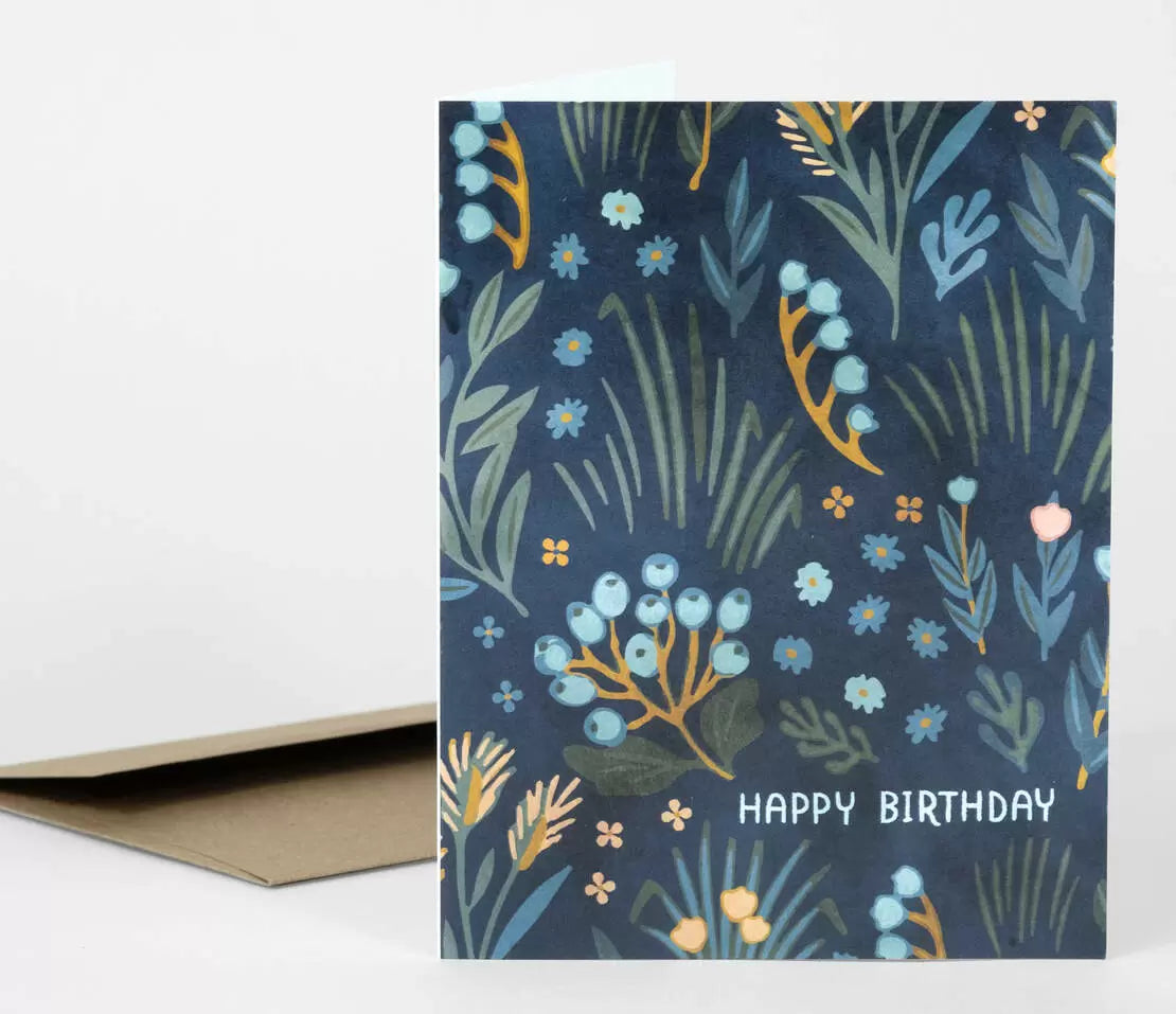 Happy Birthday Blue Floral