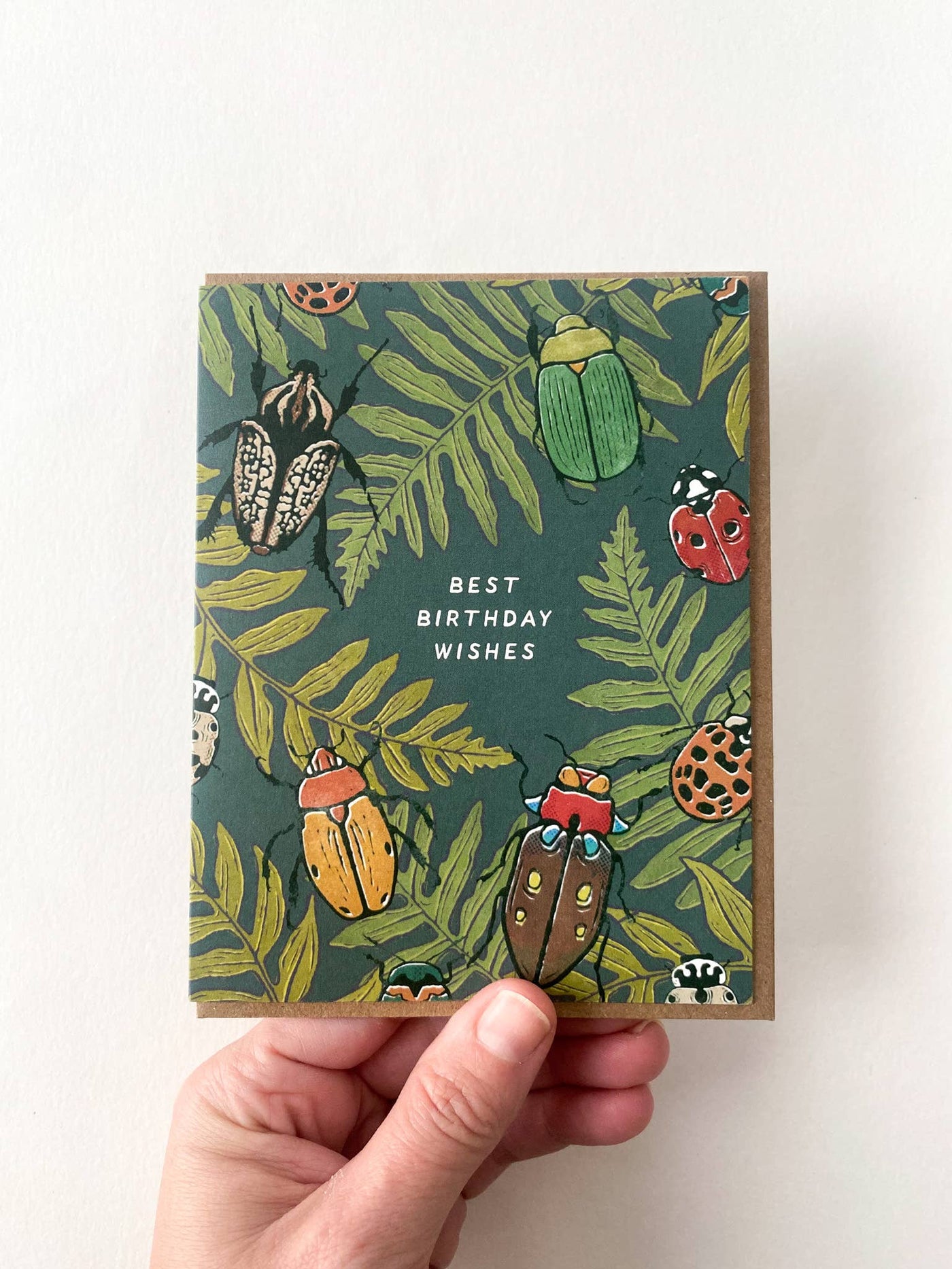 Ferns + Beetles Birthday Card