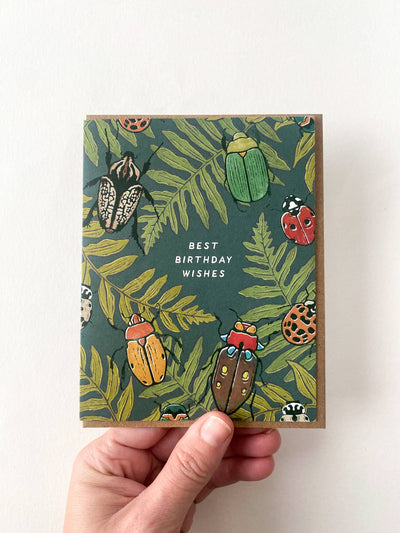Ferns + Beetles Birthday Card