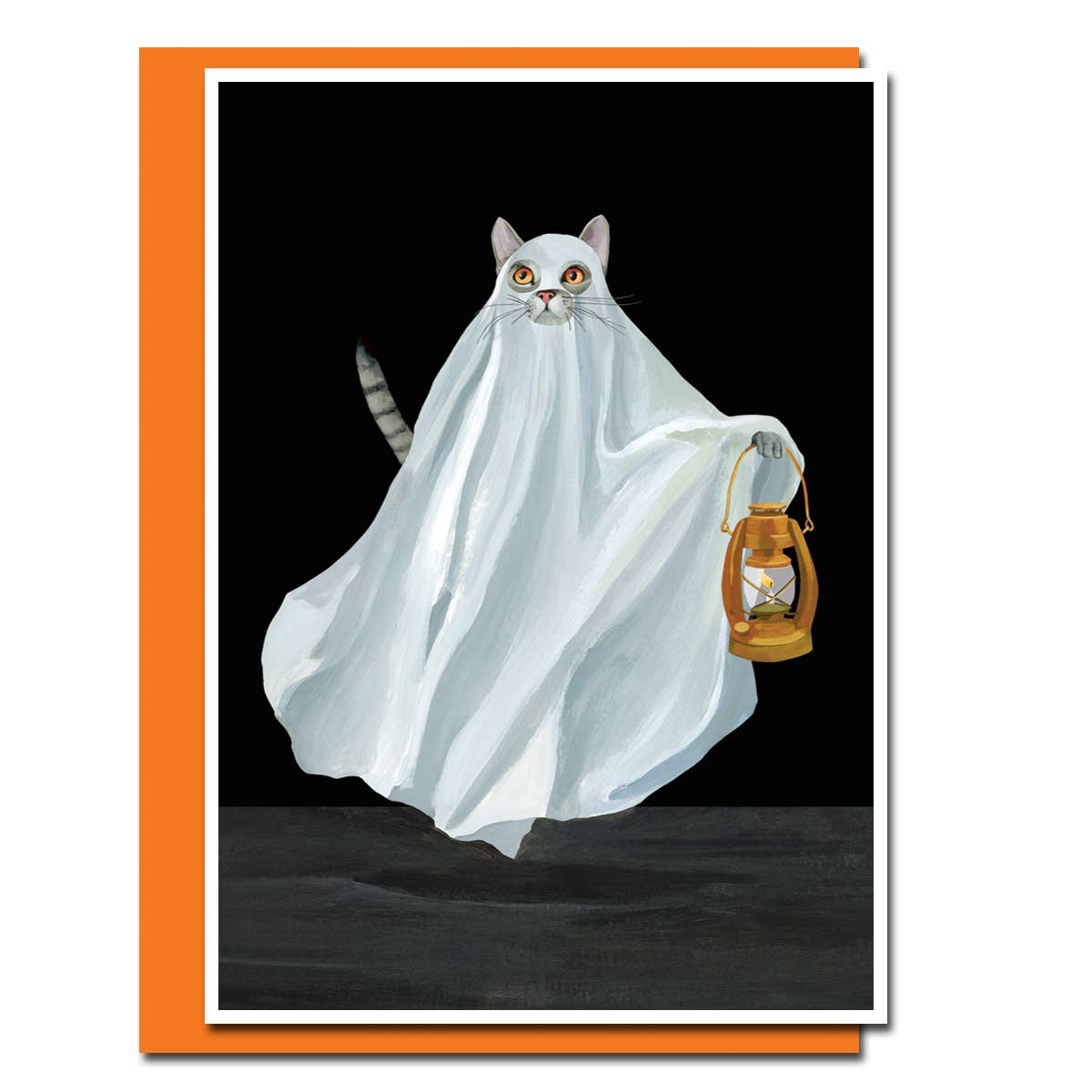 Cat Ghost Halloween Card