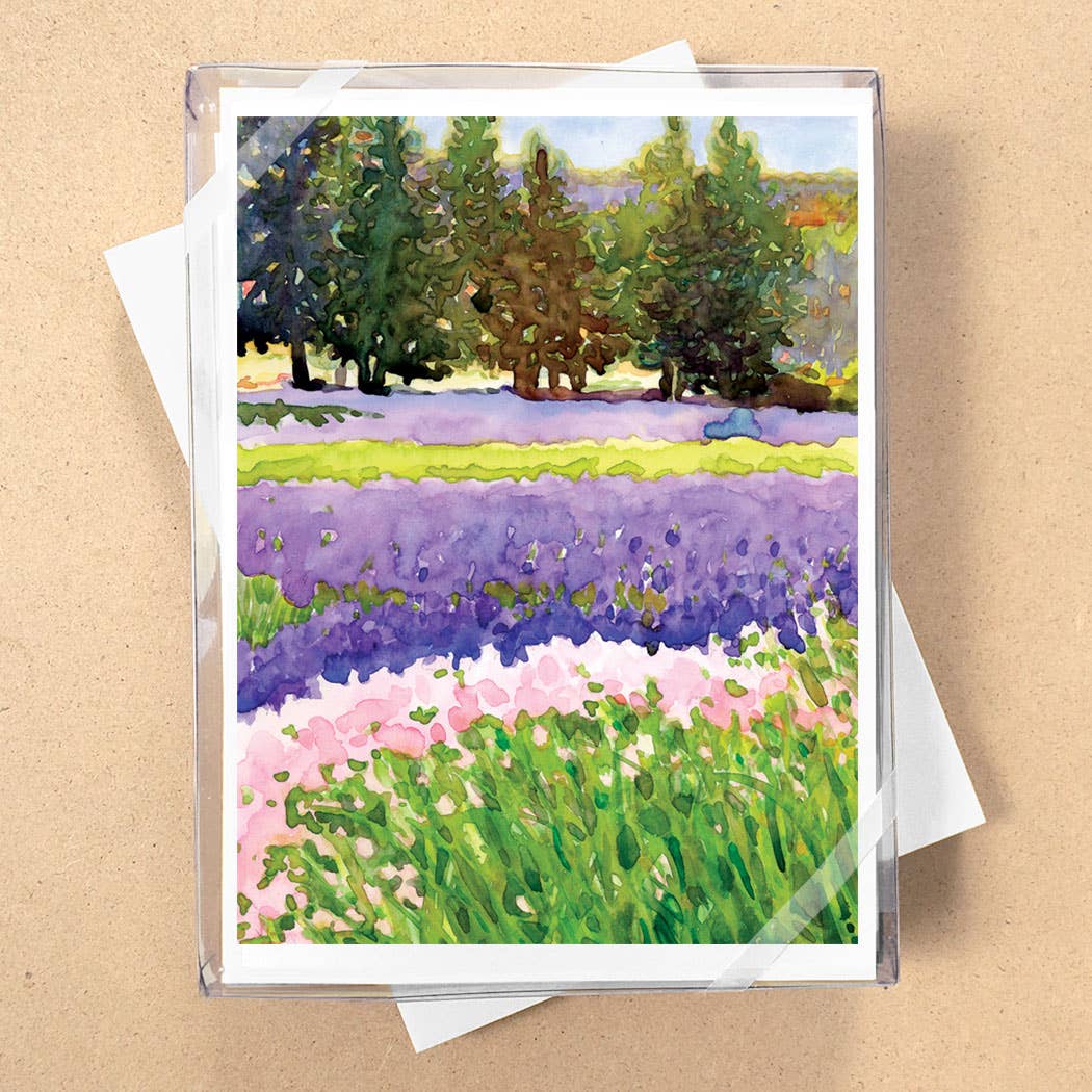 Field of Lavender & Iris Boxed Blank Cards