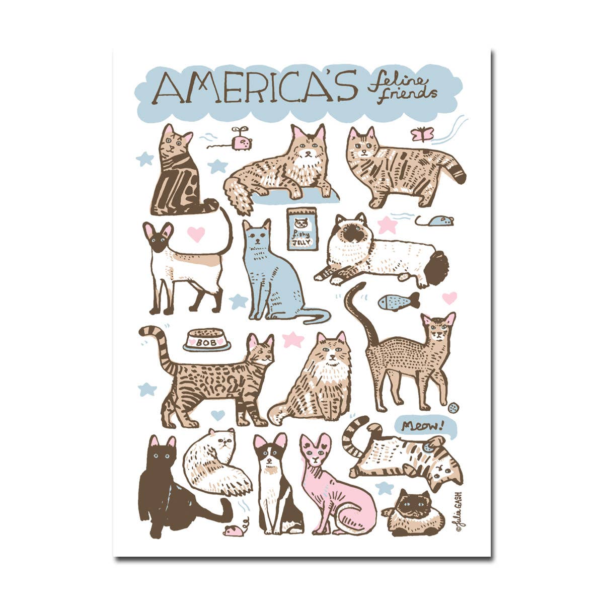 Cats - America's Feline Friends Blank Card