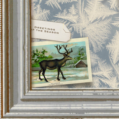 "Greetings of the season" A7 winter seasonal greeting card: Recycled white envelope