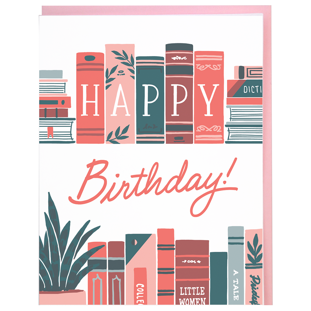Bookshelf Birthday Card
