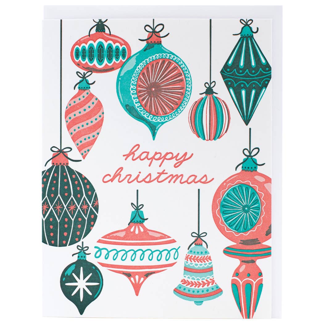 Baubles Christmas Card