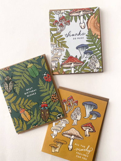 Ferns + Beetles Birthday Card