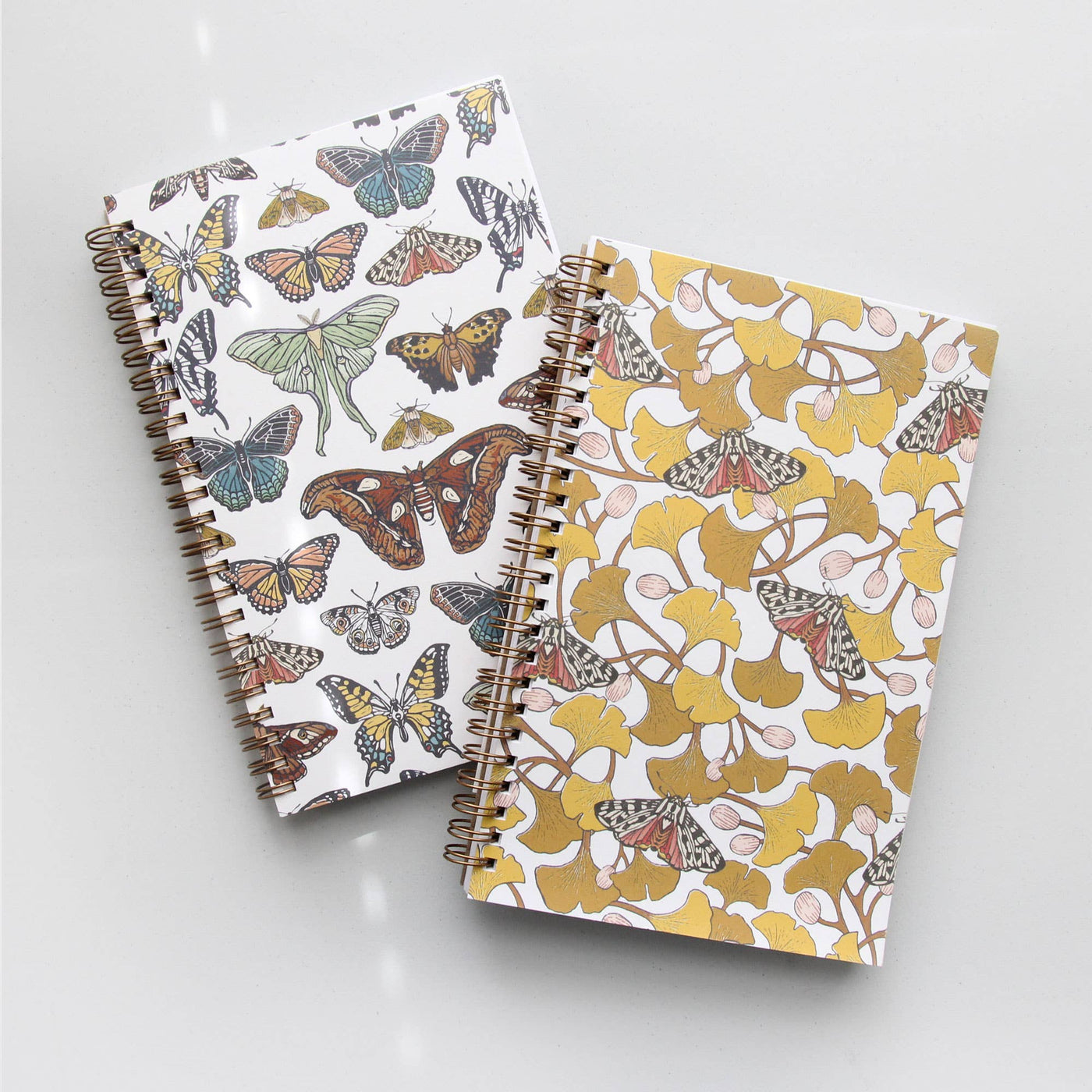 Ginkgo + Tiger Moth Spiral Bound Notebook