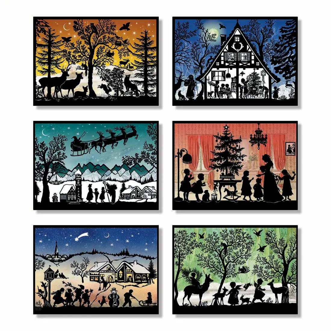 Miniature Christmas Scene Silhouettes - Advent Calendar