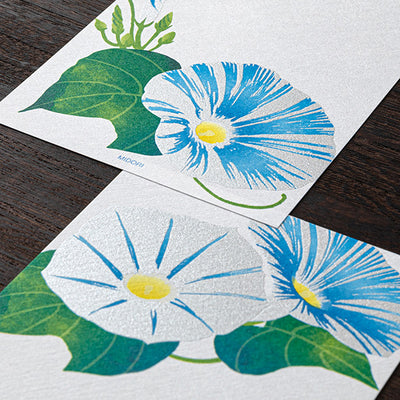 Midori Seasonal Message Letter Pad - 589 Silk Printing Morning Glory