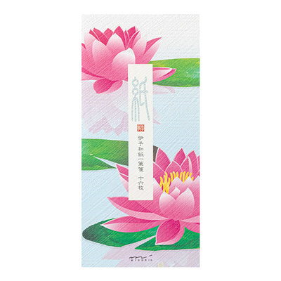 Midori Seasonal Message Letter Pad - 590 Silk Printing Water Lily