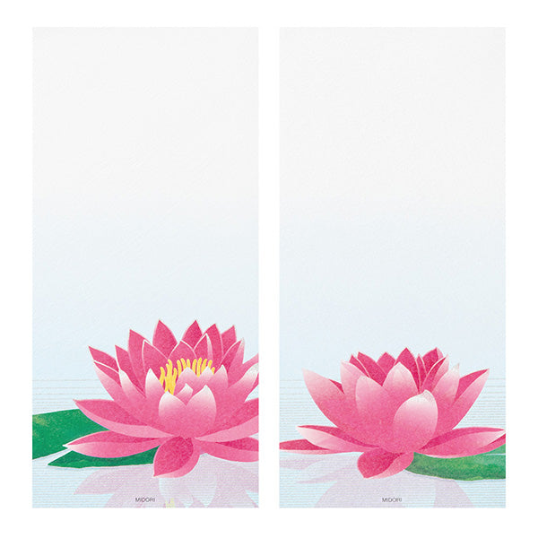 Midori Seasonal Message Letter Pad - 590 Silk Printing Water Lily