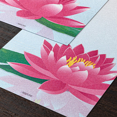 Midori Seasonal Message Letter Pad - 590 Silk Printing Water Lily