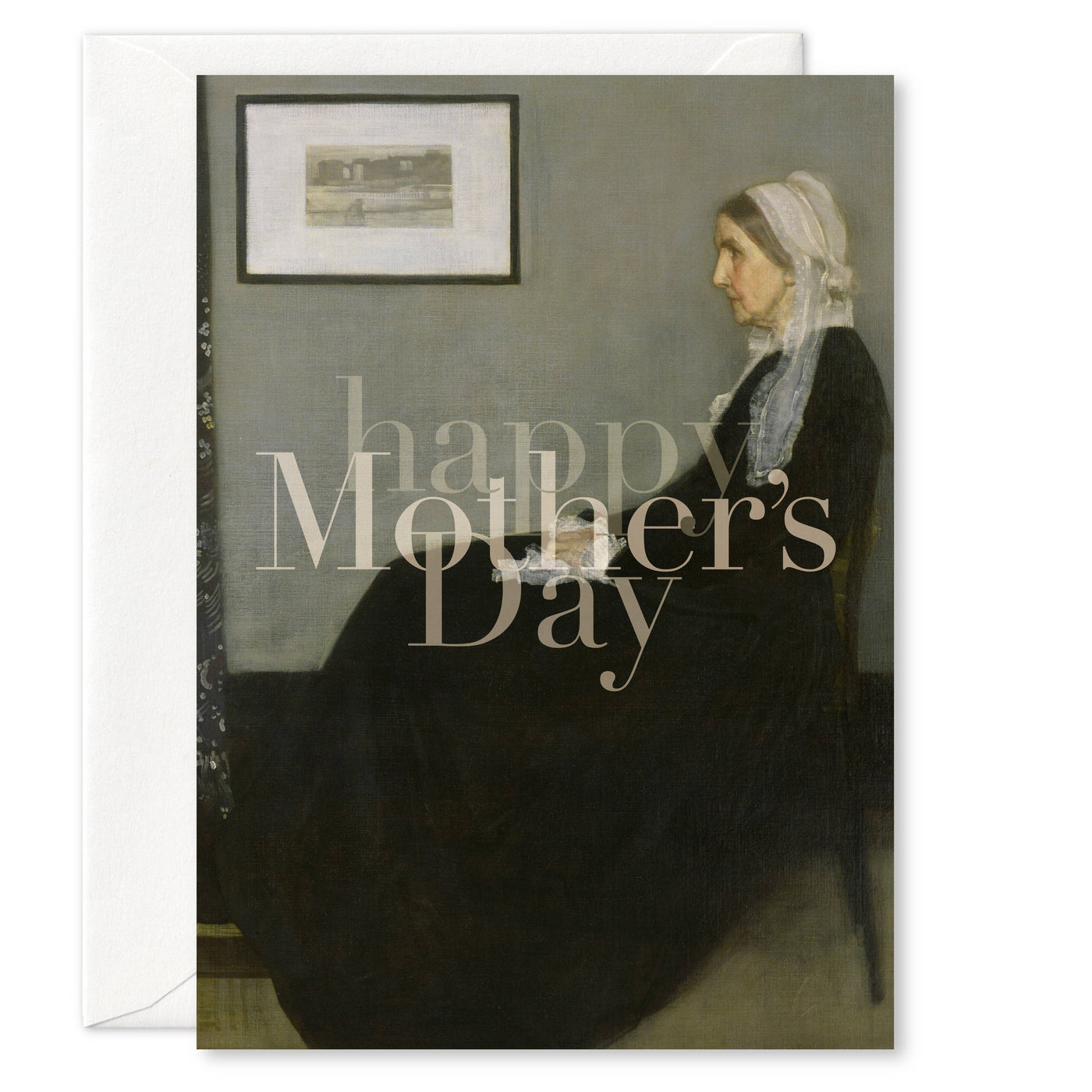 "Happy Mother's Day" (Whistler's ma) A7 Mother's Day card: Recycled white envelopes