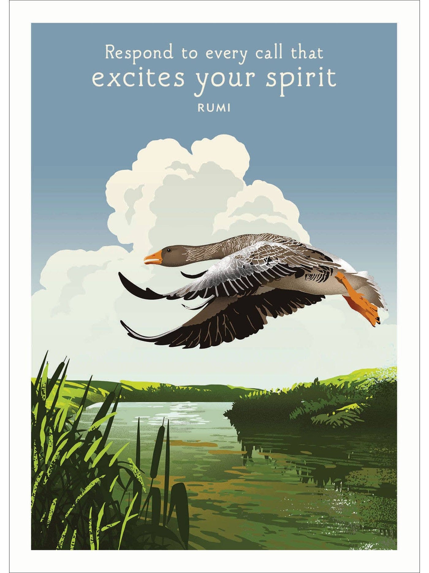 Flying Duck Birthday Card