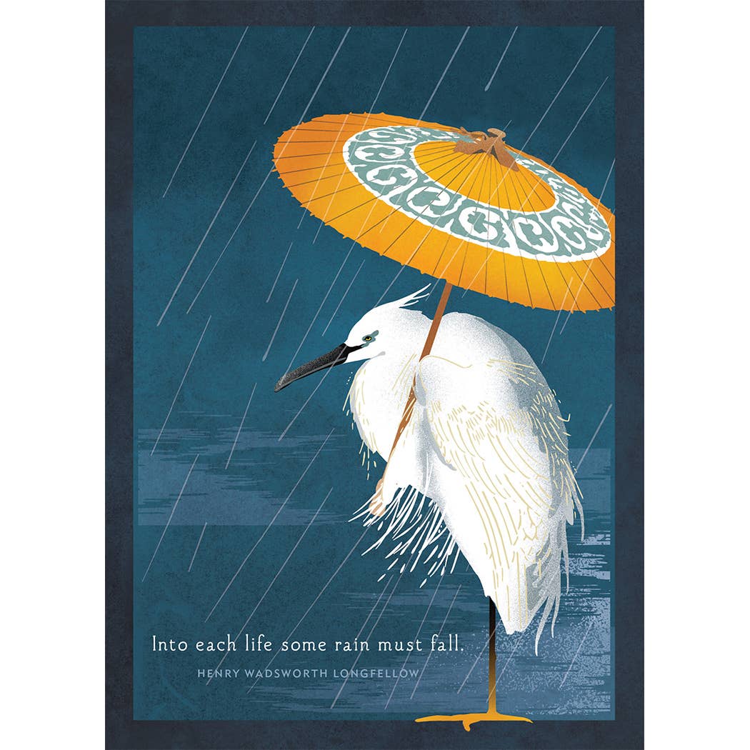 Egret With Parasol Compassion Card