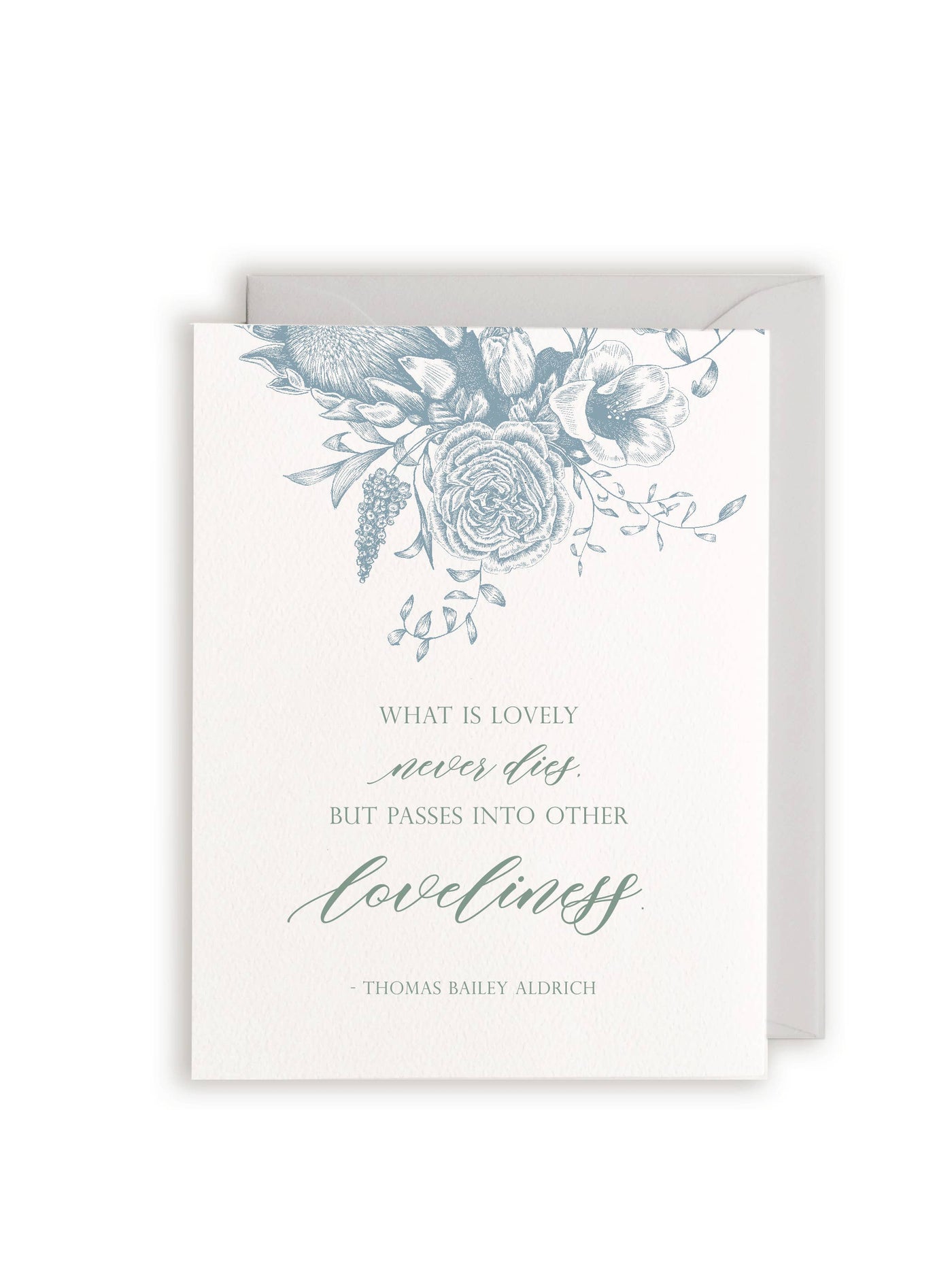 "What Is Lovely Never Dies" Sympathy Letterpress Card
