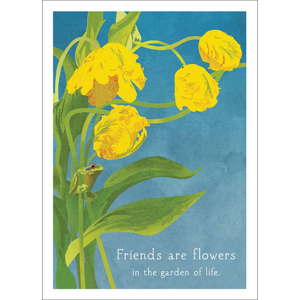 Frog and Tulips Birthday Card