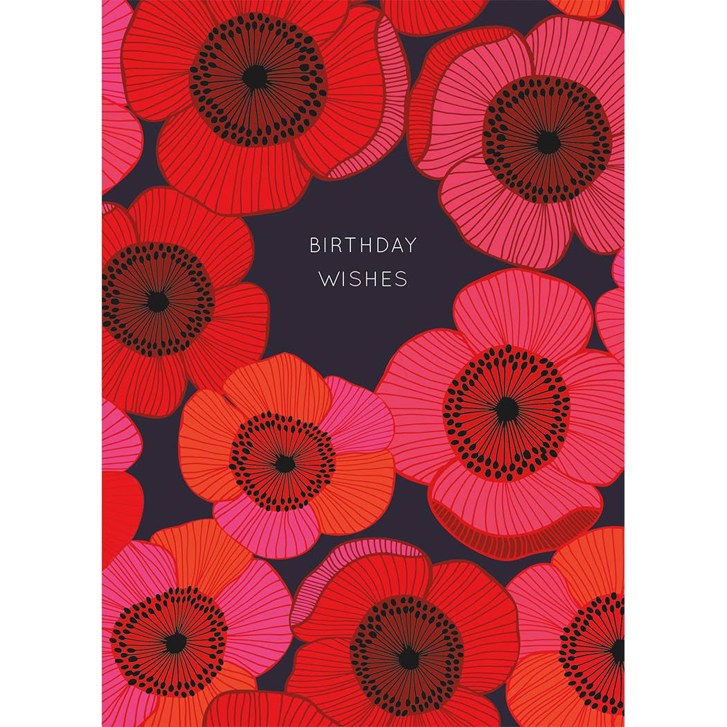 Poppies Birthday Card