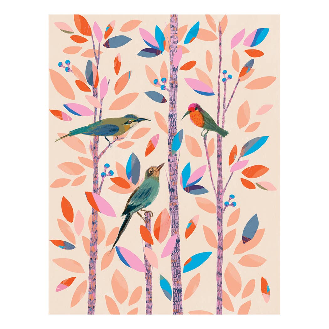 Birds on Branches Birthday Card